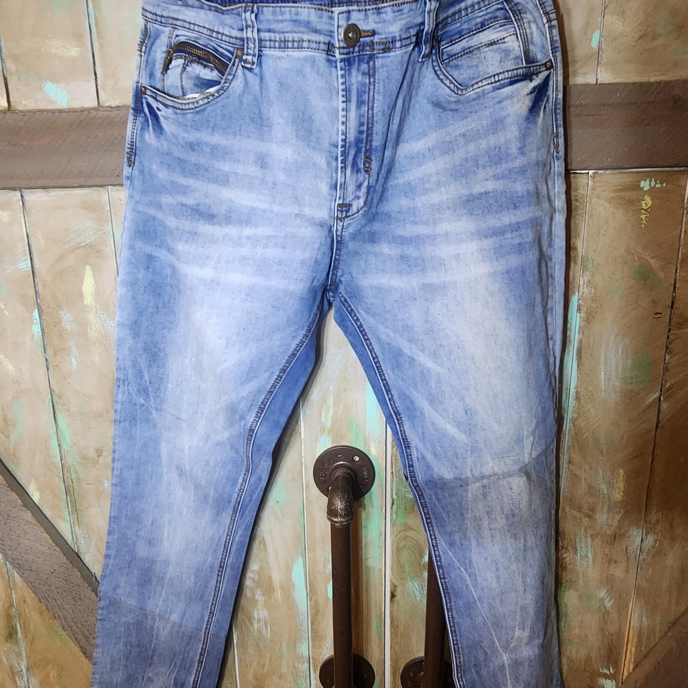 Men's Blue Denim Jeans Paper Denim And Cloth 38×32